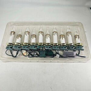 Vintage look 10 pc Clear Faceted Candle String Lights Clip On Christmas